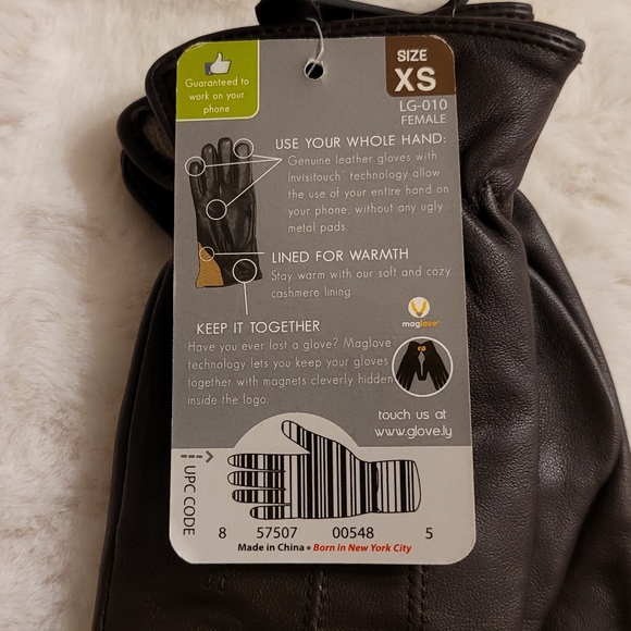 Glove.ly Genuine Leather Cashmere-Lined Touchscreen Gloves New With Tag - Picture 4 of 14
